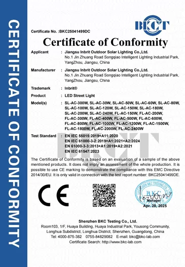 certificat de conformité