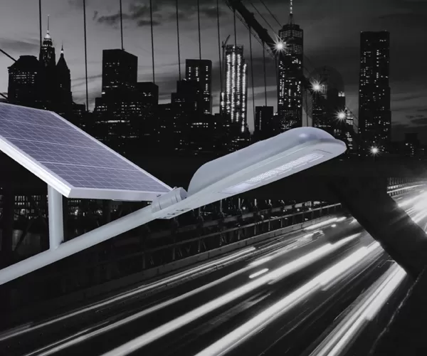 Lampadaire solaire compact tout-en-deux
